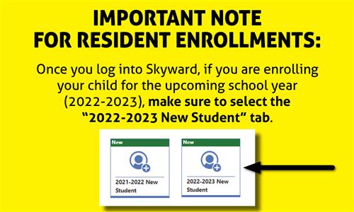 select 2021-2022 new student tab in skyward for new enrollments 